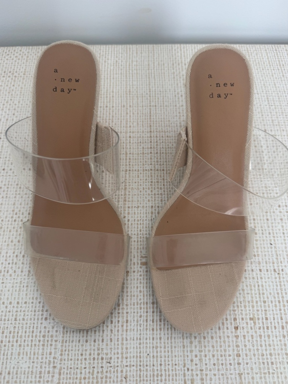A New Day “Tami” Clear Espadrille Wedge Sandals
